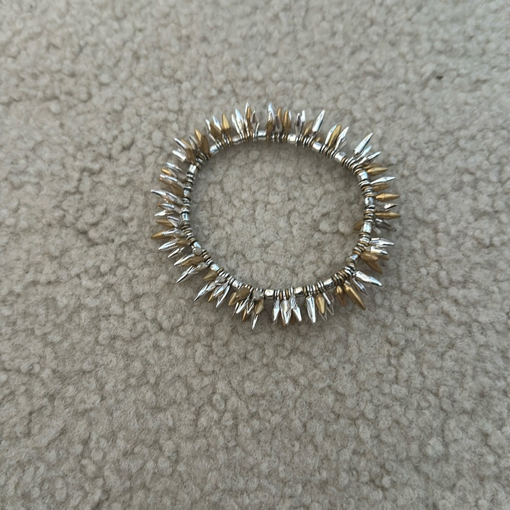 stella & dot ~ mixed metal renegade cluster bracelet ~ edgy spikes